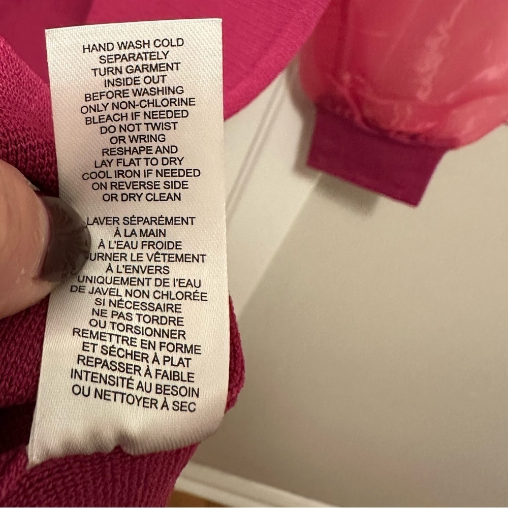 House of Harlow 1960 Fuchsia Corset Compression Knit Sheer Sleeves Mini Dress S - Picture 7 of 11